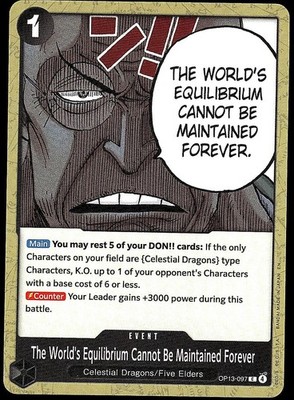 The World's Equilibrium Cannot Be Maintained Forever OP13-097 One Piece NM