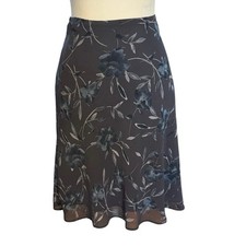 Vintage Express Size M Floral Print Skirt Whimsical Whimsygoth Chiffon 90s Y2K