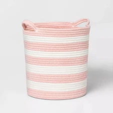 Extra Large Striped Coiled Kids' Rope Basket Rose Pink - Pillowfort