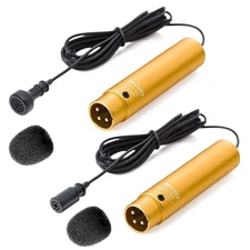 Movo LV-6 Pro Grade Omnidirectional and Cardioid XLR Lavalier Condenser Micro...