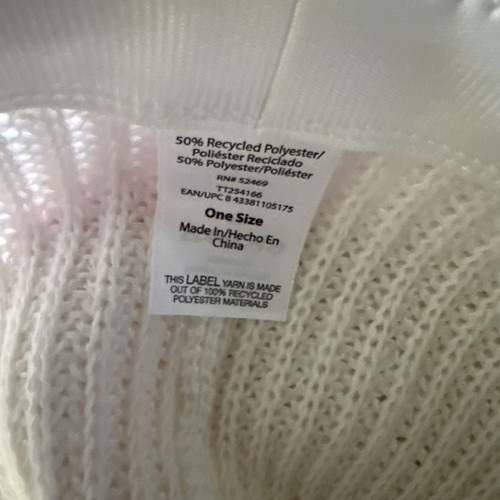 Classic style white sun hat cotton knit wide brim. NWT. PACKABLE - Picture 5 of 5