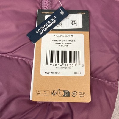 The North Face Jacket Women Mauve Hydrenalite Down Puffer Gorpcore Zip Hooded