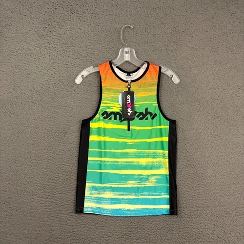 Smashfest Queen Triathlon Top Women’s Large Colorful 1/4 Zip Sleeveless Sports