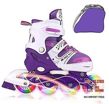 Youth Children  s Inline Skates for Kids, Adjustable Inlines 1 Medium-purple