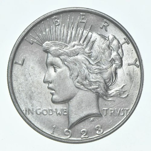 (1) 1923-D Choice AU Peace Silver Dollar 90% - CH AU Almost Unc - Denver *5213