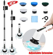 Electric Scrubtastic Rechargeable Cordless Spin Scrubber 8 Head Car Cleaning Mop
