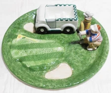 CERAMIC GOLF HOLE CHIP AND DIP PLATTER BY WORLD BAZAAR INC.