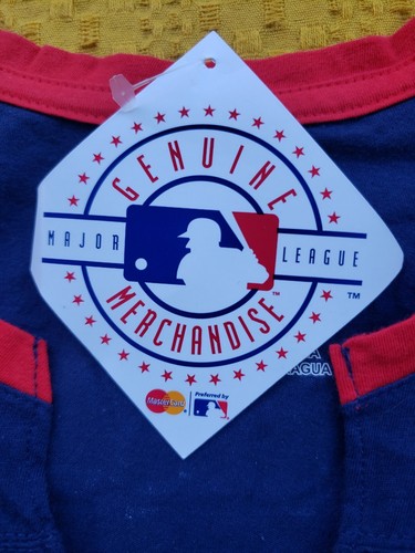 T-shirt Majestic MLB Cleveland Indians 3/4 maglietta donna taglia media nuova con etichetta - Foto 7 di 12