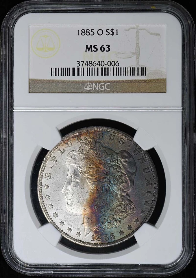1885-O Morgan Dollar S$1 NGC MS63 Color