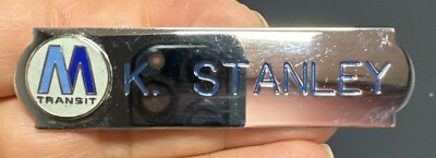 Vintage New York City MTA Mass Transit Subway Train ''K. STANLEY'' Namensschild PIN