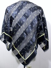 Vintage 1980's   Yves Saint Laurent   40" Silk Scarf YSL Print - Italy - Mint