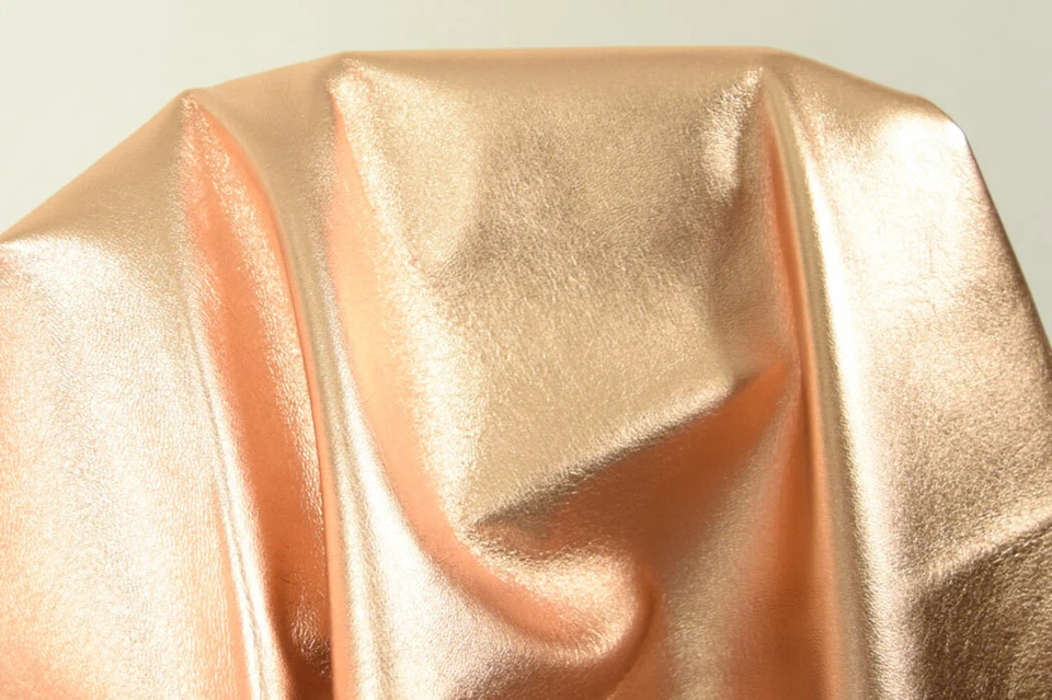 LEDERVERSAND BERLIN Lammleder copper kupfer-metallic Glattleder Glamour Laminato 0,5-0,6 mm #5260E