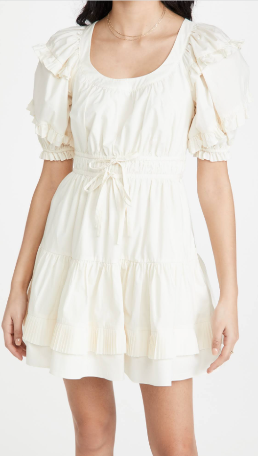 NEW, Ulla Johnson Naomi Cotton Ruffle Mini Dress in Ivory size 4 #D5979 |  eBay