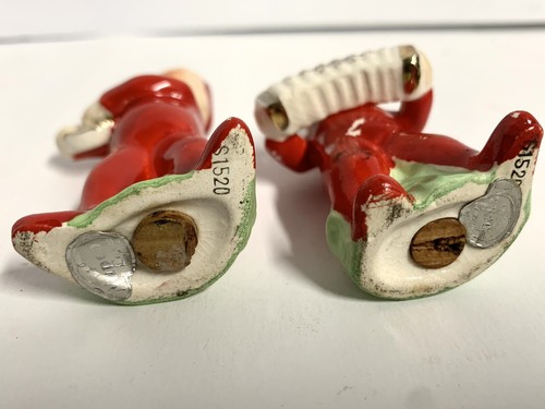 Vtg 1950’s Rare Napco Japan RED DEVILS HARP ACCORDION Music Salt Pepper Shakers - Picture 9 of 9