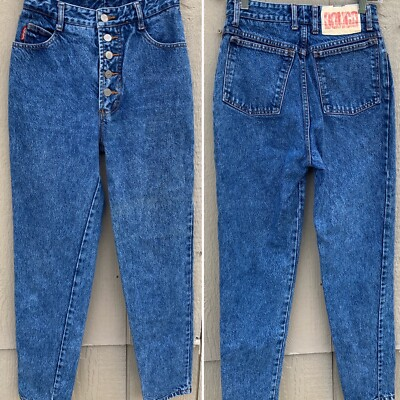 #ad Vintage Bongo Jeans Exposed Button Fly Acid Wash Stone Wash 7 26 Inch Waist $155.50
