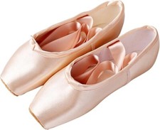 Professional Ballet Pointe Dance Shoes with Ribbons and Toe Pads size 31