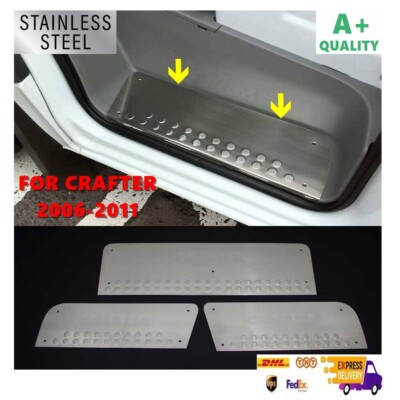 For VW Crafter 2006-2011 Model Chrome Door Sill 3 Pcs. Stainless Steel.