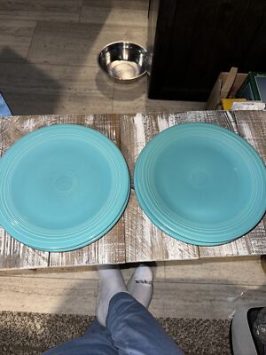 Fiesta Ware Dinner Plate Turquoise Blue Inch Original Color Lot Of 