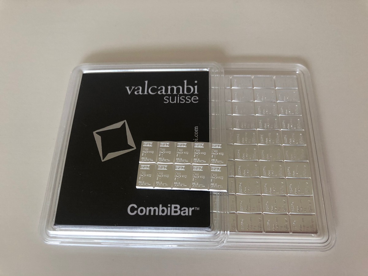 シルバー コンビバー 10 x 1グラム ピュア 99.9% COMBIBAR 1 GRAM GOLD & 10 x 1-GRAMS SILVER 999 PURE VALCAMBI SWISS