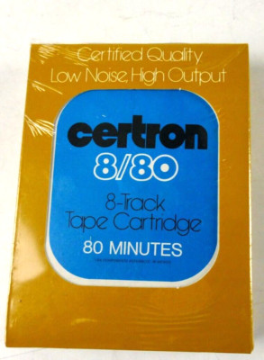 Certron 8/80 8-Track Tape Cartridge 80 Minuten 8 Spur Leer Kassette  NOS Z-4254