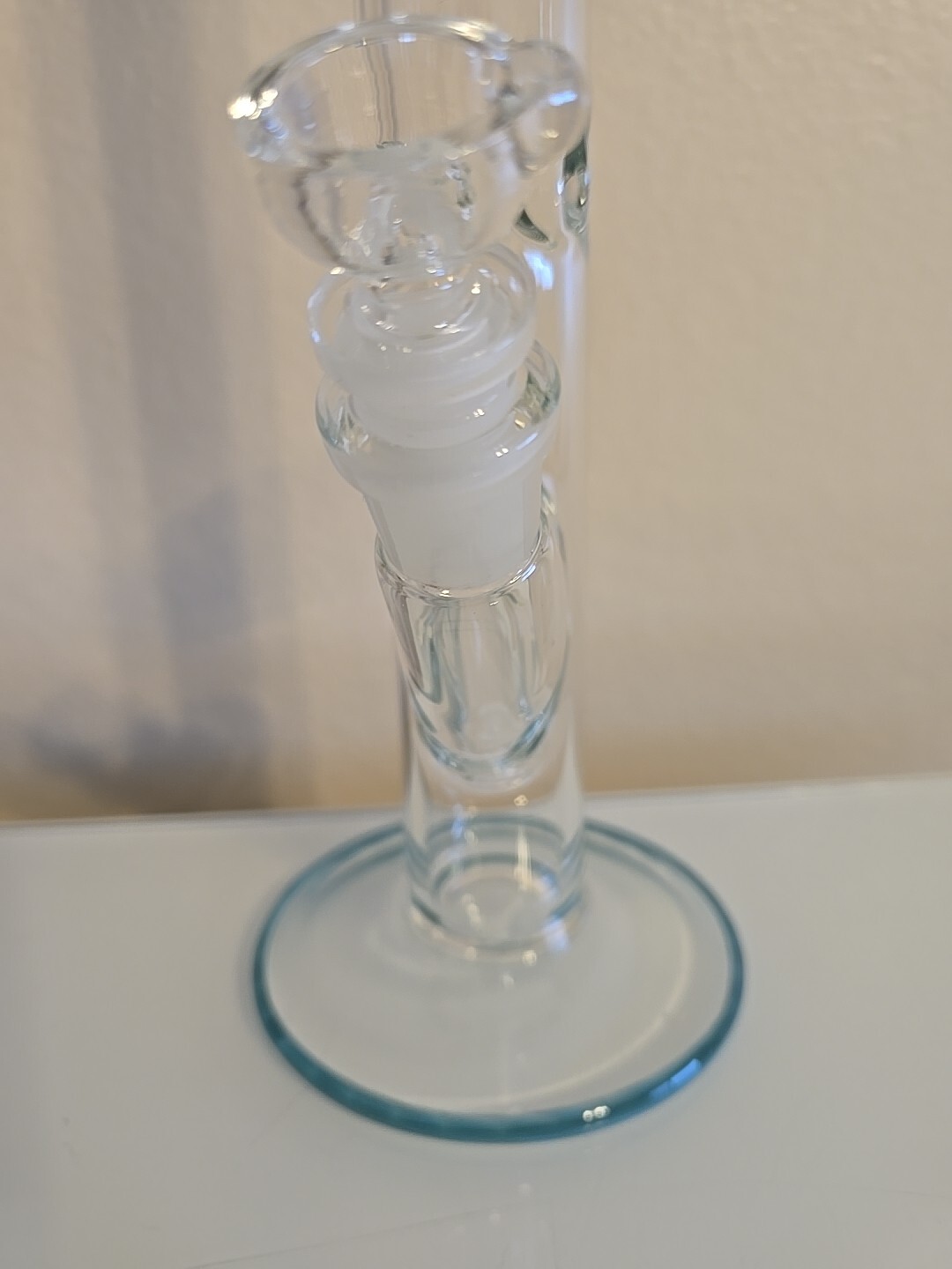 envy Glass 18" Straight Tube w/Teal Color Collectible Glass