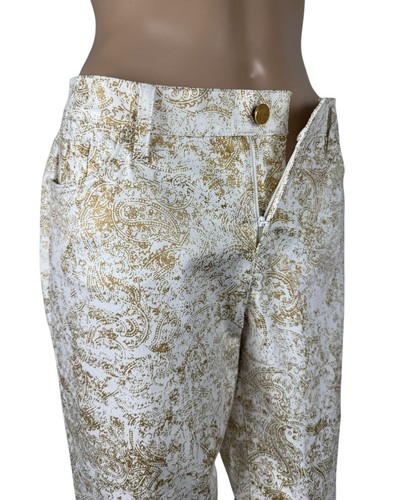 Lauren Ralph Lauren Chino Pants Gold Paisley Printed size 10 - Picture 9 of 17