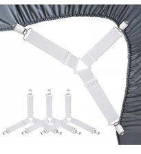 Bed Sheet Straps Scrunchie Fitted Straps Keepers Holders Elastic Fasteners 8 PCS