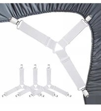 Bed Sheet Straps Scrunchie Fitted Straps Keepers Holders Elastic Fasteners 8 PCS