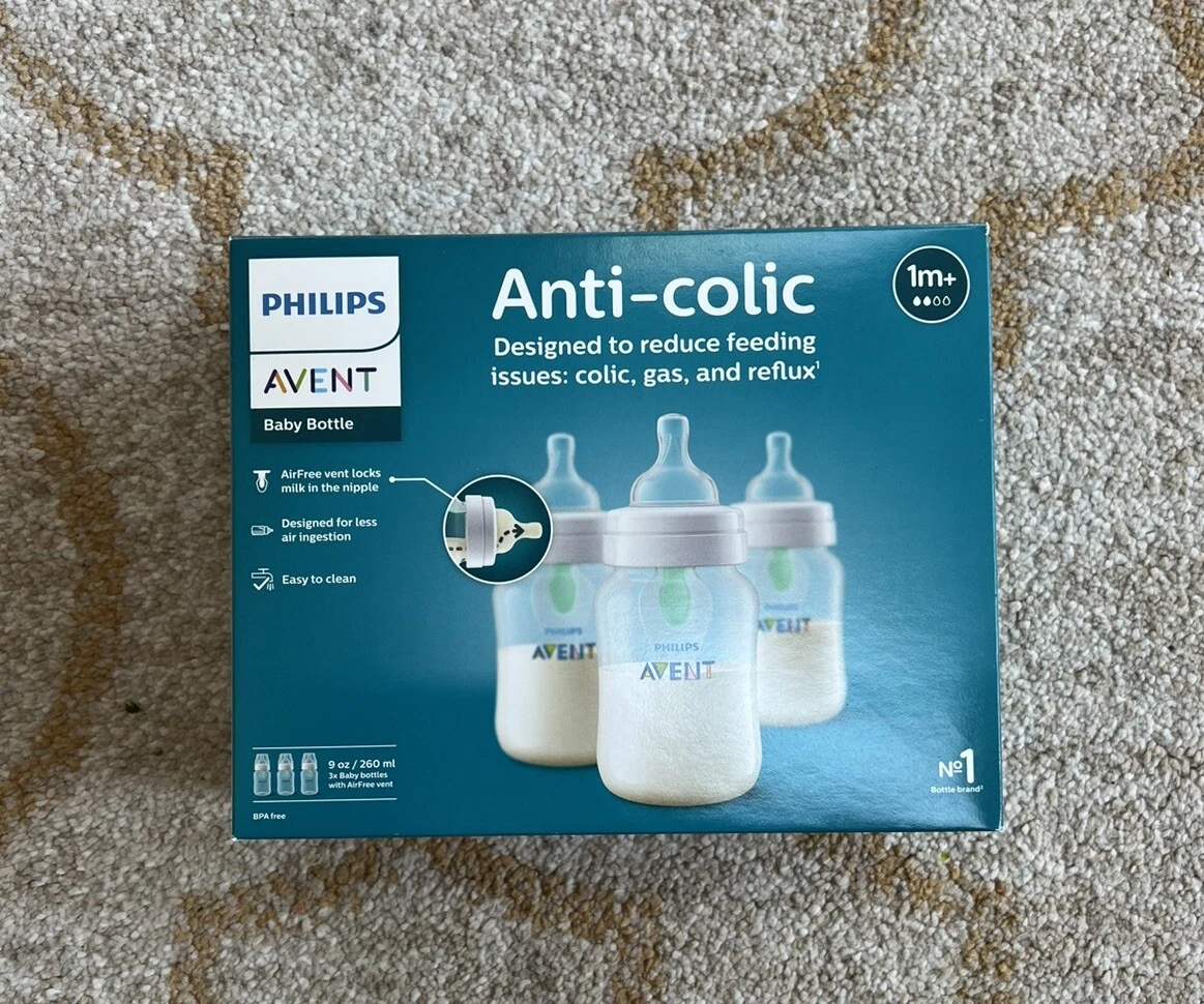 Philips Avent Anti-Colic Bottle With AirFree Vent Blue 9 oz 3 Ct. Baby Bottle