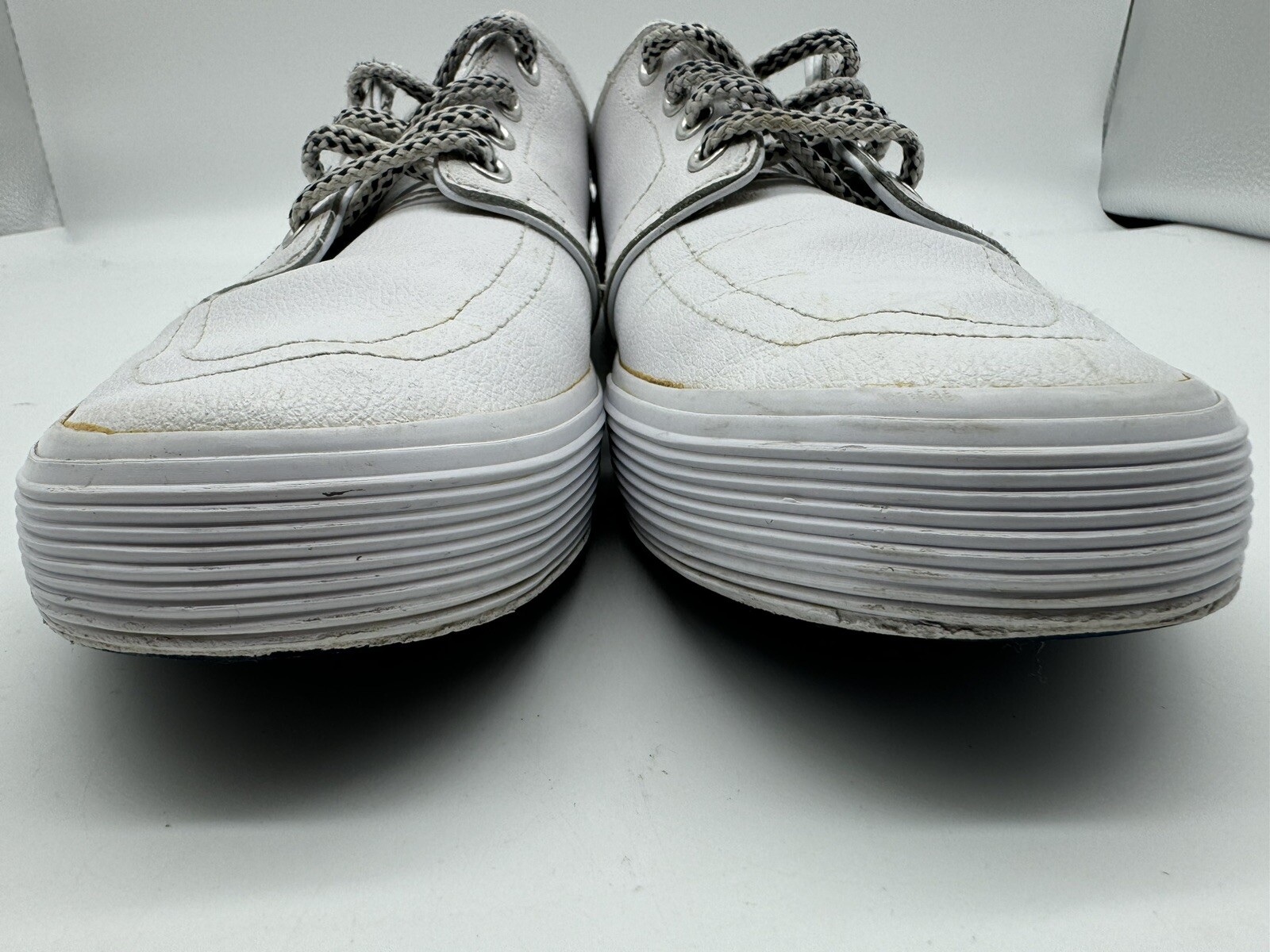 PONY Polo Ralph Lauren Sport Pelle Faxon Sneaker Bassa Moda Uomo 9 D Bianco