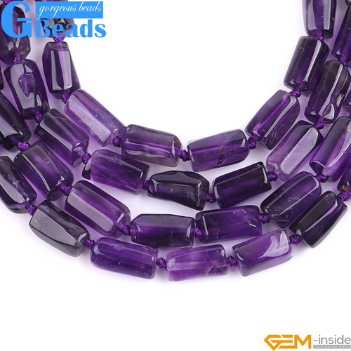Natural Assorted Gemstone Faceted Tube Column Beads for Jewelry Making 8x12mm - Picture 91 of 192