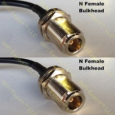 USA-CA RG316 N FEMALE BULKHEAD to N FEMALE BULKHEAD Coaxial RF Pigtail Cable