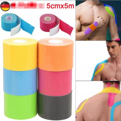 12X Rollen Kinesio Tape Kinesiologie Sporttape Tapeverband Luftdurchlässiger NEU