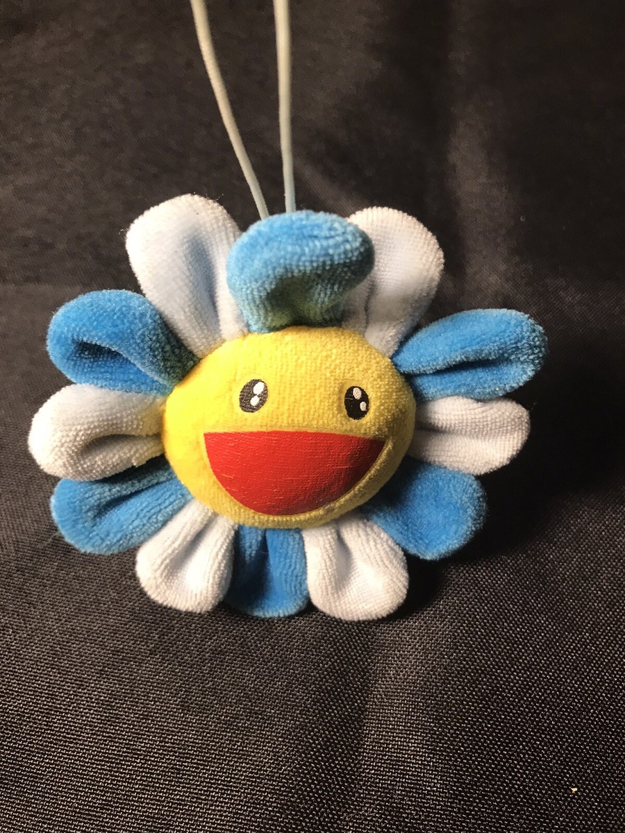 TAKASHI MURAKAMI BLUE WHITE FLOWER 3.5 INCH PIN JEWELRY SOFT