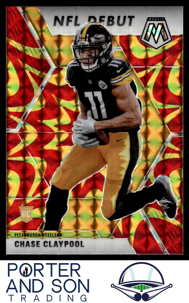 Chase Claypool 2020 Mosaic Prizm Reactive Gold RC #278 Pittsburgh Steelers