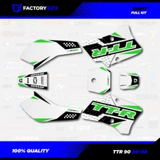 White & Green Shift Racing Graphics Kit fits 00-08 YAMAHA TTR90 TTR 90 decal