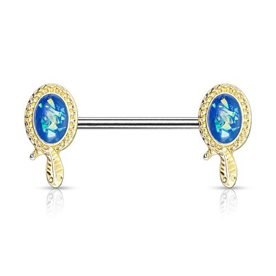 2 Piercings Téton 16 Mm Cœur & Papillon – Acier Chirurgical 14G – Argenté Et Doré Pour Femme