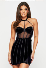 Ann Summers Sapphire High Gloss Wet Look PU Dress Size 6 Black RRP £55