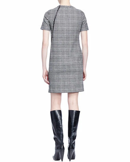 $2450 LANVIN Prince of Wales Glen Plaid Wrap Zipper Wool Dress 38 / S - Image 3 of 3