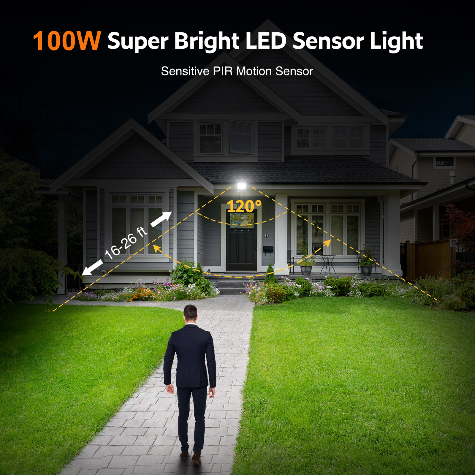 LED FLOODLIGHT OUTDOOR SECURITY LIGHT FLOOD GARDEN MOTION SENSOR PIR