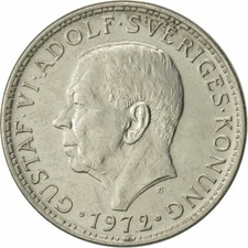 #468955 M&uuml;nze, Schweden, Gustaf VI, 5 Kronor, 1972, SS+, Copper-Nickel Clad Ni