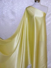 Pure Silk Satin Charmeuse Fabric Creamy Yellow Per Yard
