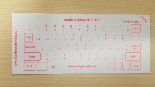 Arabic Keyboard Sticker Red letters Transparent Reseller 100 Pack DEAL!! - Picture 2 of 2