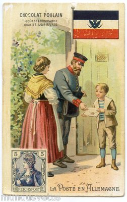 CHROME FOAL. WAFFLED. EMBOSSED. THE POST OFFICE IN GERMANY. MAIL IN GERMANY