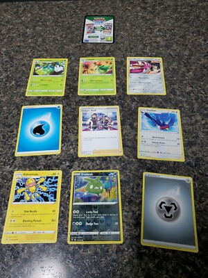 Pokemon Cards Assorted Lot of 9 plus Rewards card (unsure if redeemed)