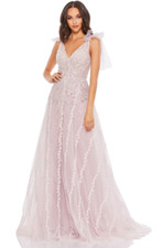 MAC DUGGAL 20313 EMBELLISHED SOFT TIE SLEEVELESS V-NECK SAGE GOWN 4