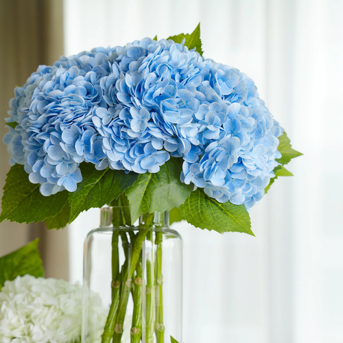 Real Touch Huge Faux Hydrangea Stem - Light Blue | Artificial Flower |Decoration - 第 1/6 張圖片
