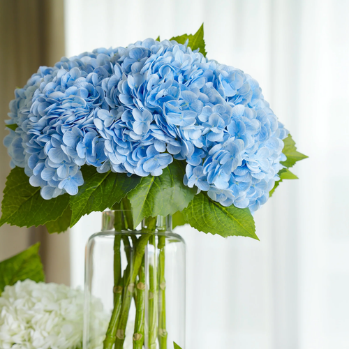 Real Touch Huge Faux Hydrangea Stem - Light Blue | Artificial Flower |Decoration - Picture 1 of 6