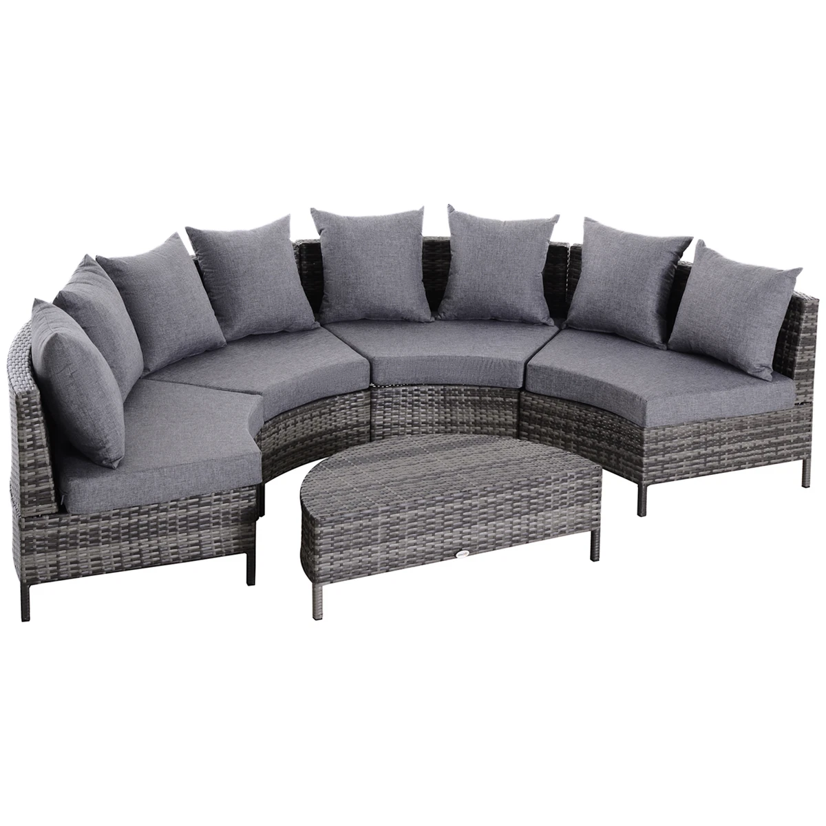 Outsunny 5PCS Garden Rattan Wicker Sofa Outdoor Patio Furniture