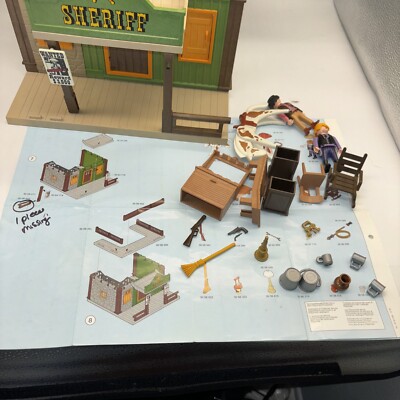 Playmobil 3786 Sheriff's Office W/ Jail & Breakaway Wall W Playmobil 3786 Sheriff's Office W/ Jail & Breakaway Wall W